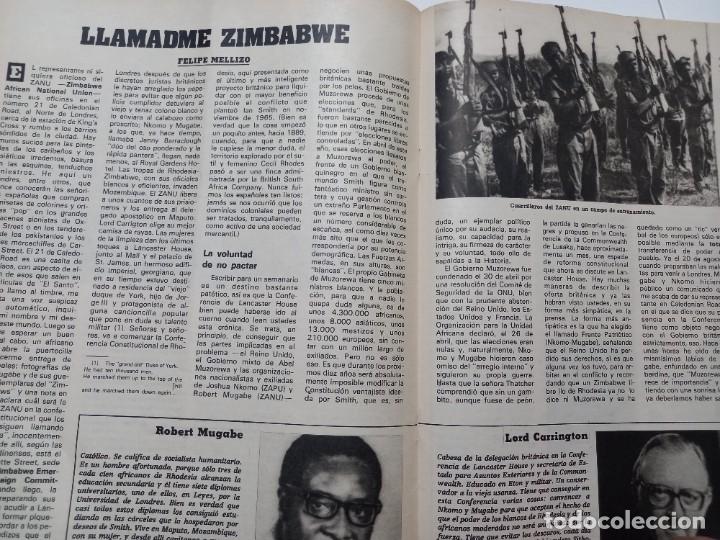 Coleccionismo de revistas y peri&oacute;dicos: MUGABE CAMBIA EL NOMBRE DE RHODERIA POR ZIMBABWE. RECORTE TRIUNFO SEPT. 1979