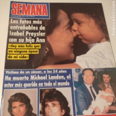 Coleccionismo de Revistas y Periódicos: SEMANA 1991 MICHAEL LANDON MECANO LYDIA BOSCH. Lote 307537038
