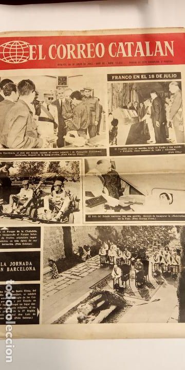 Collectionnisme de Revues et Journaux: EL CORREO CATALAN. JULIO 1965. FRANCO EN LA EL 18 DE JULIO. 4 P&Aacute;GINAS