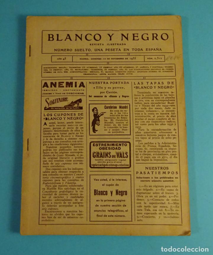 Collezionismo di Riviste e Giornali: REVISTA BLANCO Y NEGRO N&ordm; 2312. 10 NOVIEMBRE 1935. ORFE&Oacute; DE SANS. ALMUDENA. ARNALDO MAYMI. MENELICK