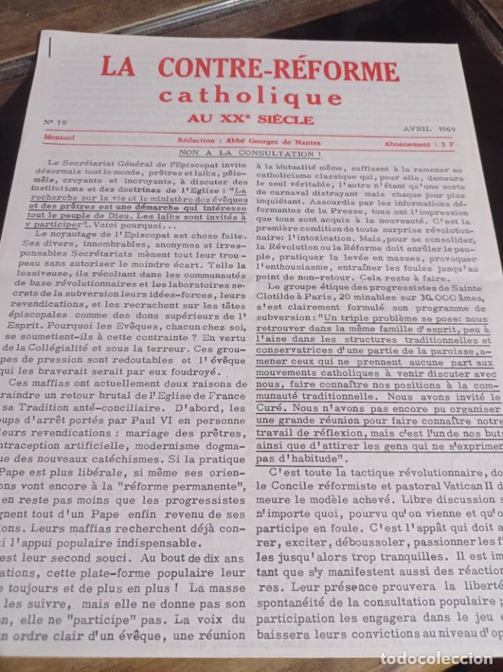 Coleccionismo de Revistas y Peri&oacute;dicos: BOLETIN LA CONTRARREFORMA CAT&Oacute;LICA SIGLO XX ( EDICI&Oacute;N FRANCESA). N&ordm; 19 ABRIL 1969 REF. UR GAR