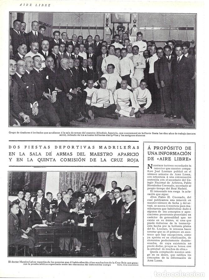 Coleccionismo de Revistas y Peri&oacute;dicos: 1925 HOJA REVISTA ESGRIMA FIESTA DEPORTIVA X ANIVERSARIO SALA DE ARMAS DEL MAESTRO APARICIO