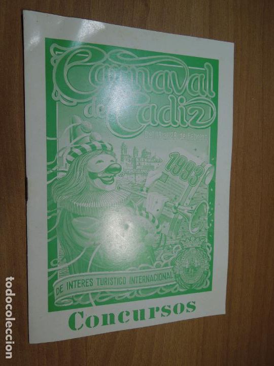 Coleccionismo de Revistas y Peri&oacute;dicos: CARNAVAL DE CADIZ 1993 - CONCURSOS DE INVESTIGACION CARNAVALESCA - AYTO CADIZ