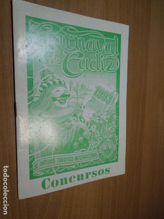 Coleccionismo de Revistas y Peri&oacute;dicos: CARNAVAL DE CADIZ 1993 - CONCURSOS DE INVESTIGACION CARNAVALESCA - AYTO CADIZ