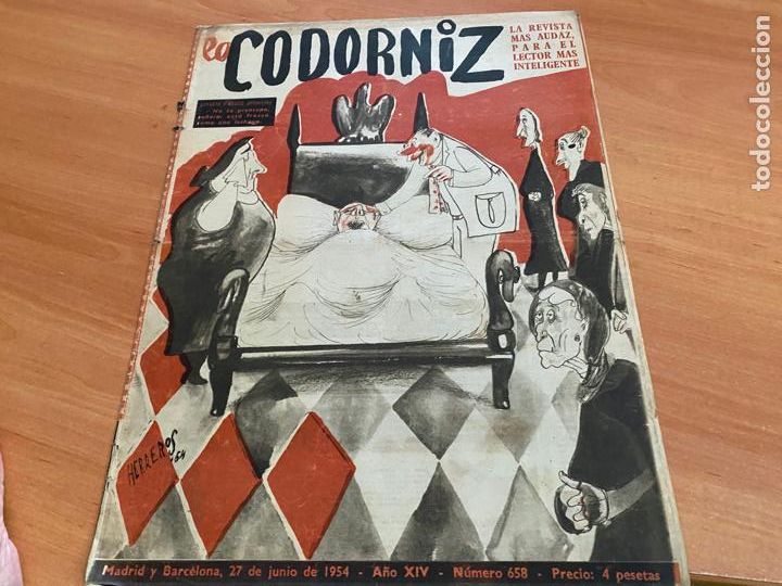 Coleccionismo de Revistas y Peri&oacute;dicos: LA CODORNIZ N&ordm; 658 PORTADA HERREROS. 27 JUNIO 1954 (COD2)