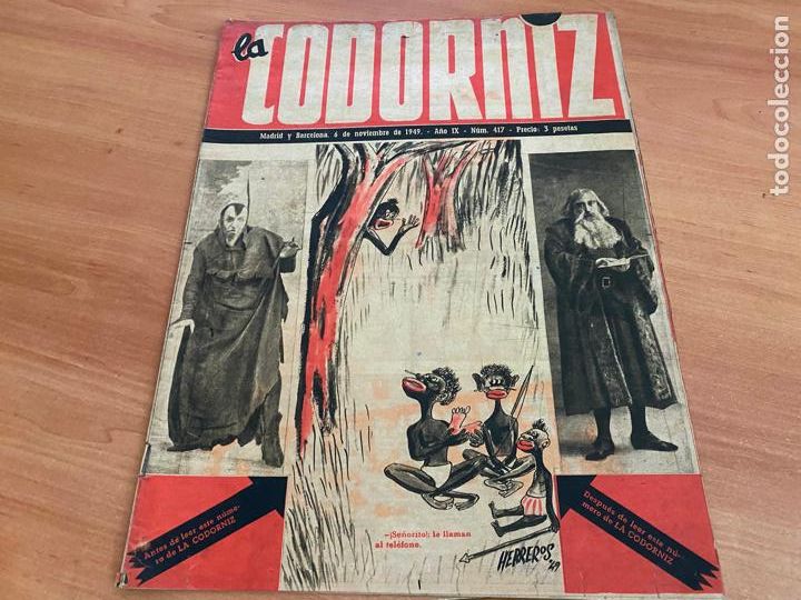 Coleccionismo de Revistas y Peri&oacute;dicos: LA CODORNIZ N&ordm; 417 PORTADA HERREROS. 6 NOVIEMBRE 1949 (COD2)