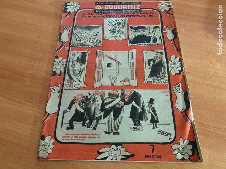 Coleccionismo de Revistas y Peri&oacute;dicos: LA CODORNIZ N&ordm; 528 PORTADA HERREROS. 23 DICIEMBRE 1951 EXTRAORDINARIO DEDICADO ESPECTACULOS (COD2)