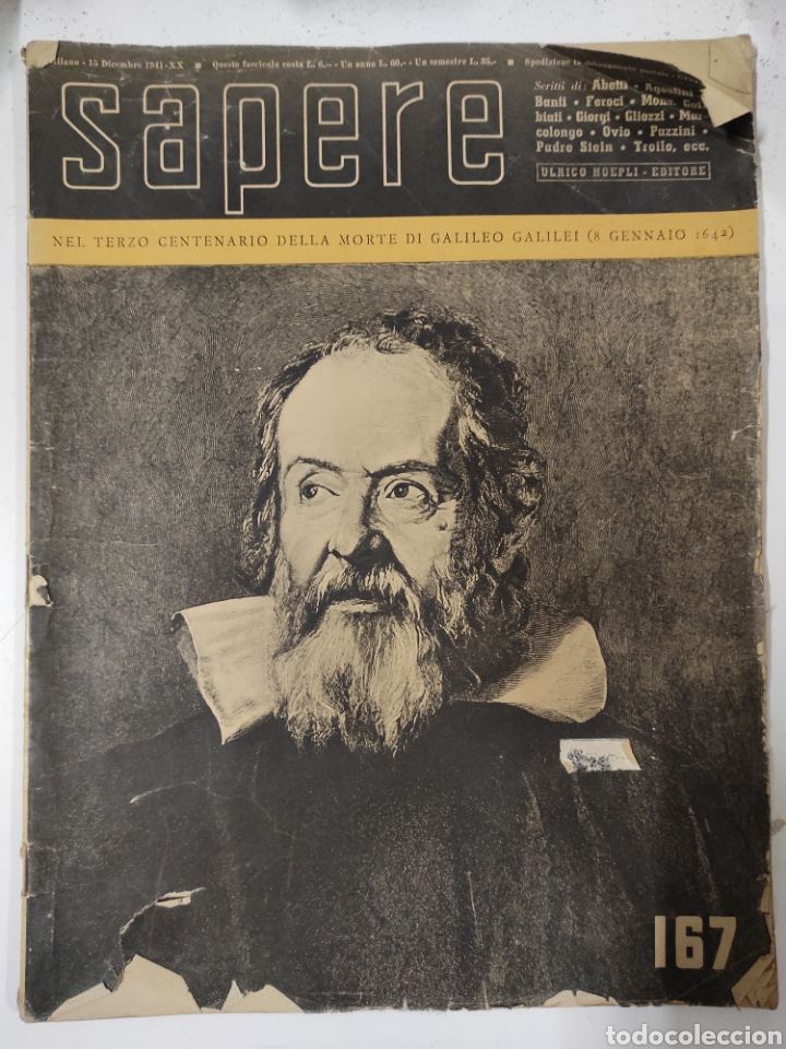 Coleccionismo de Revistas y Peri&oacute;dicos: Revista Sapere , diciembre 1941. Galileo