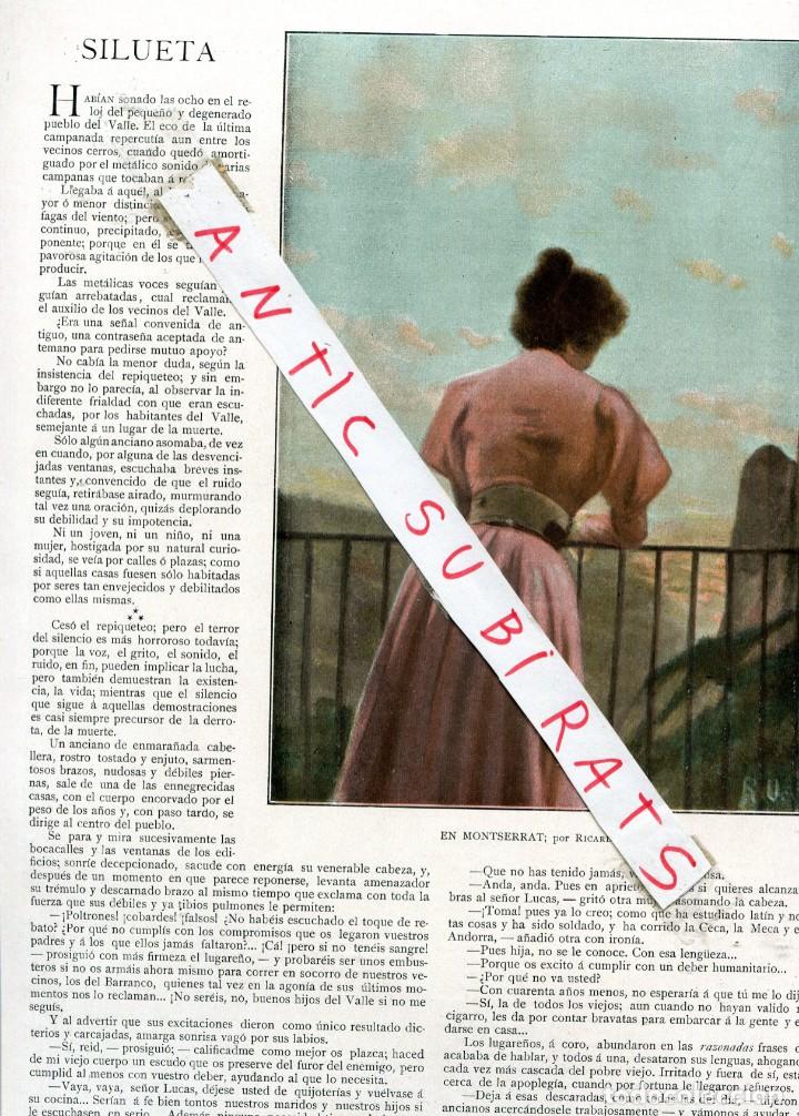 Coleccionismo de Revistas y Peri&oacute;dicos: REVISTA MODERNISTA DE GRAN FORMATO A&Ntilde;O 1900 SILUETA FEMENINA RICARDO URGELL EN MONTSERRAT