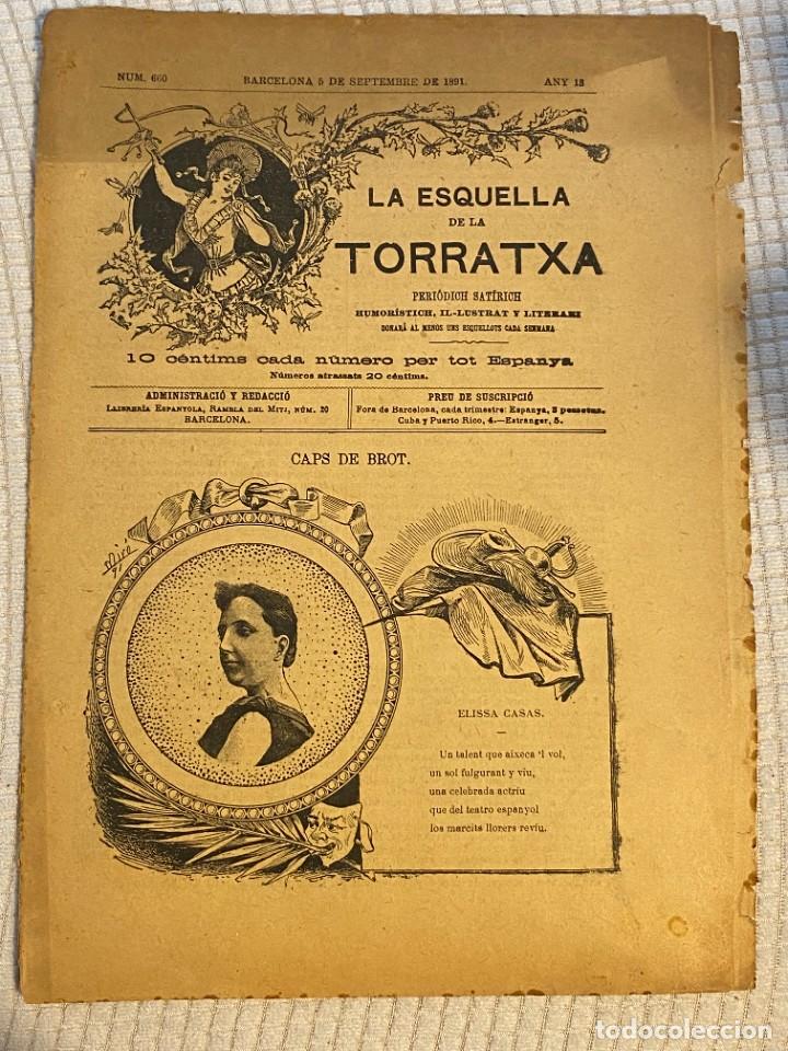 Collection Magazines and Newspapers: LA ESQUELLA DE LA TORRATXA NUM 660 SEPTEMBRE 1891 ELISSA CASAS . DIBUIX J.GROS