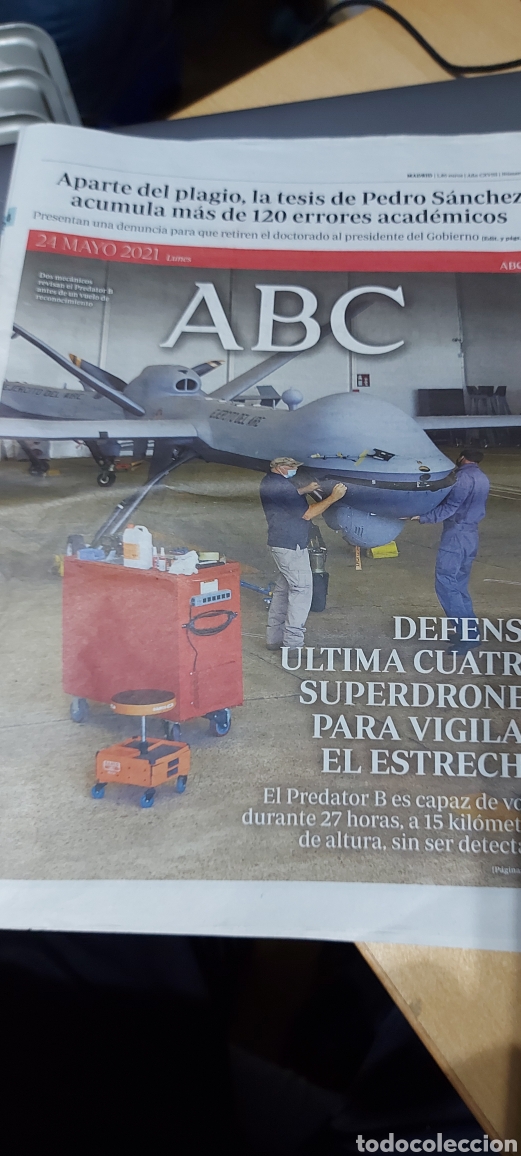 Coleccionismo de Revistas y Peri&oacute;dicos: PERIODICO ABC N&ordm; 38497 24.05.2021. DEFENSA ULTIMA DRONES