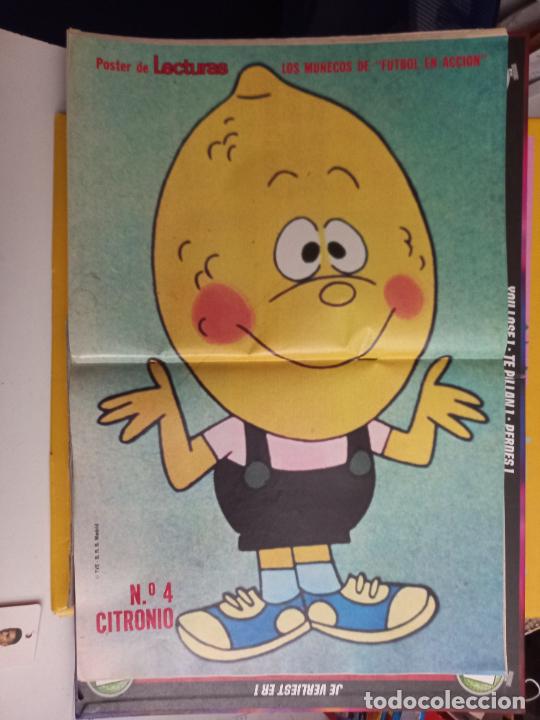 Coleccionismo de Revistas y Peri&oacute;dicos: POSTER FUTBOL EN ACCION NARANJITO LECTURAS N 4 citronio