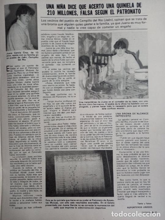 Coleccionismo de Revistas y Peri&oacute;dicos: JUANA GARCIA CRUZ ACIERTA UNA QUINIELA FALSA