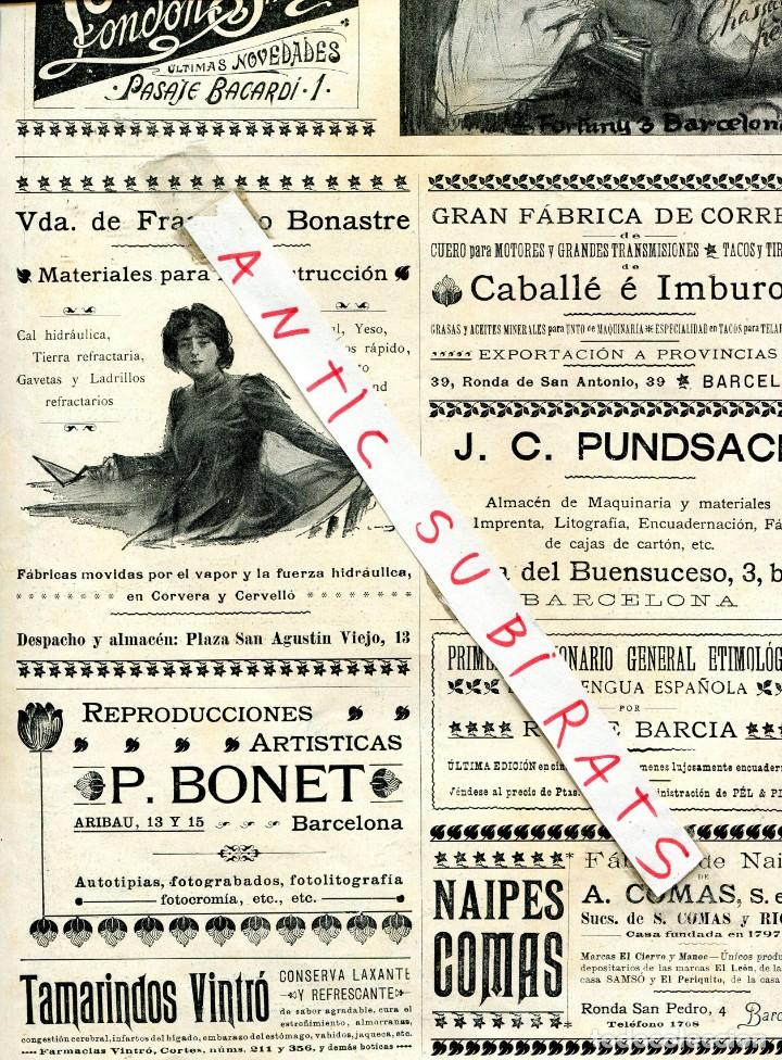Coleccionismo de Revistas y Peri&oacute;dicos: REVISTA A&Ntilde;O 1900 PIANOS CHASSEIGNE CORREAS CABALLE IMBURO PUNDSACK FABRICA DE NAIPES COMAS