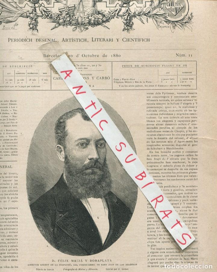 Coleccionismo de Revistas y Peri&oacute;dicos: REVISTA A&Ntilde;O 1880 FELIX MACIA BONAPLANTA FERROCARRIL DE SANT JOAN DE LES ABADESSES TORRE SAN MIGUEL