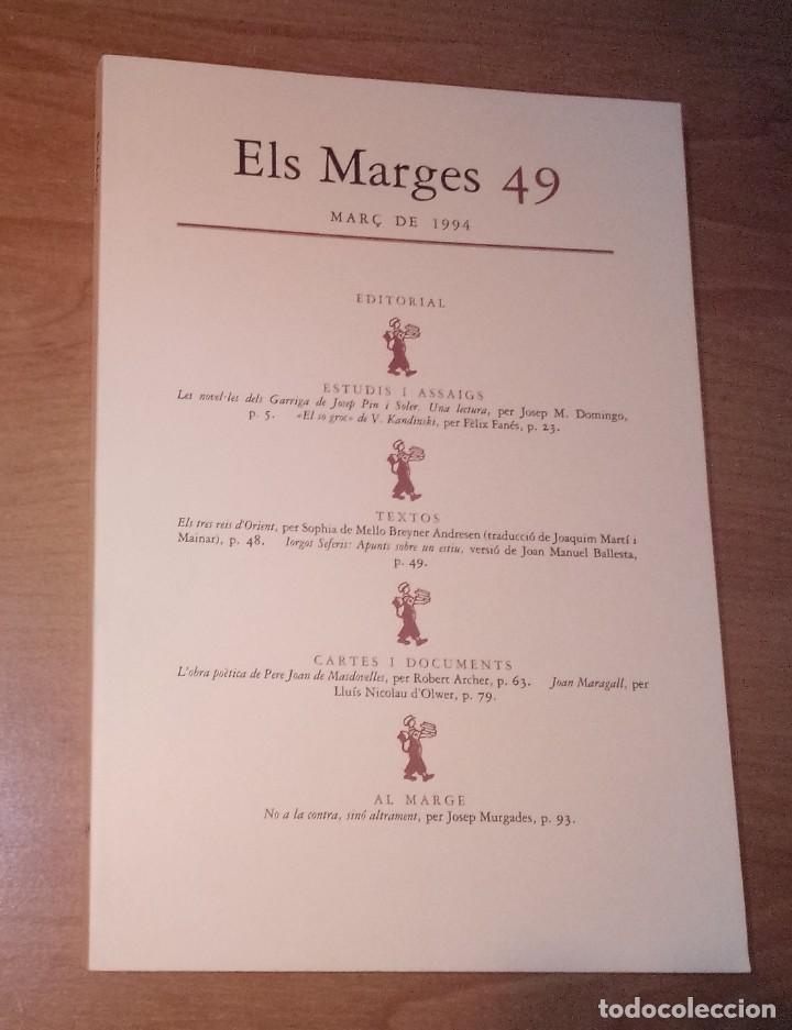 Collezionismo di Riviste e Giornali: ELS MARGES 49, 1994 (IORGOS SEFERIS. CARLES RIBA. JOAN MARAGALL. KANDINSKI)