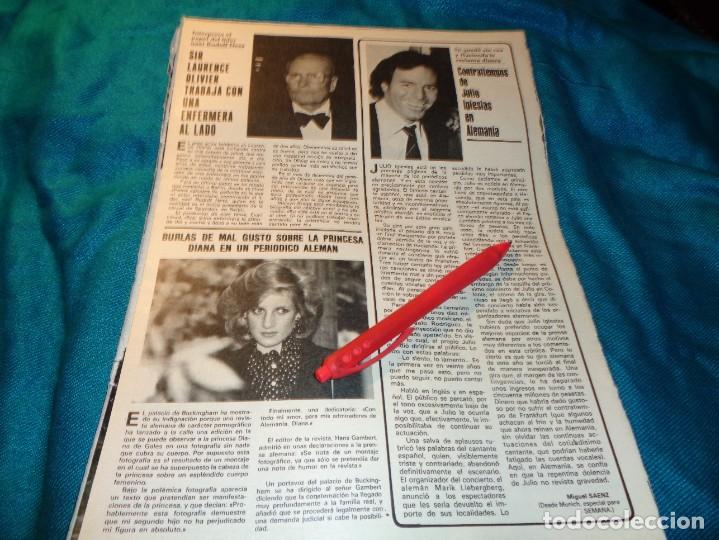 Coleccionismo de Revistas y Peri&oacute;dicos: RECORTE : DIANA DE GALES. JULIO IGLESIAS. SEMANA, 1984 (#)