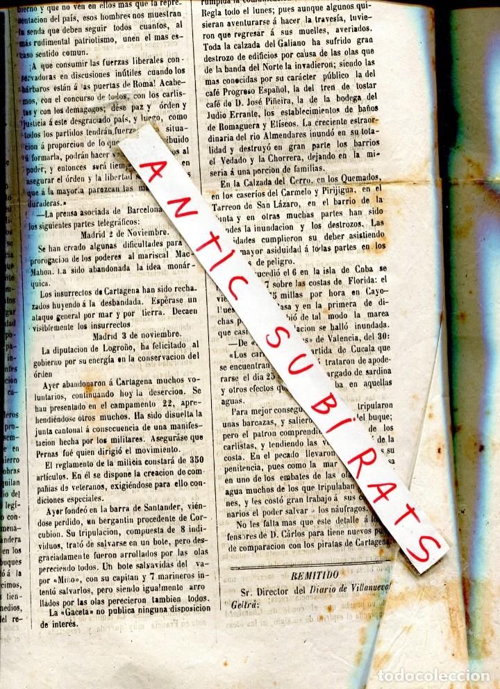 Collezionismo di Riviste e Giornali: DIARIO A&Ntilde;O 1873 TERCERA GUERRA CARLISTA EN BENICARLO CUCALA
