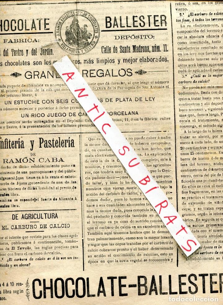 Collezionismo di Riviste e Giornali: DIARIO A&Ntilde;O 1897 COMO APLICAR EL CARBURO DE CALCIO INSECTICIDA CONTRA LA FILOXERA VID VINO
