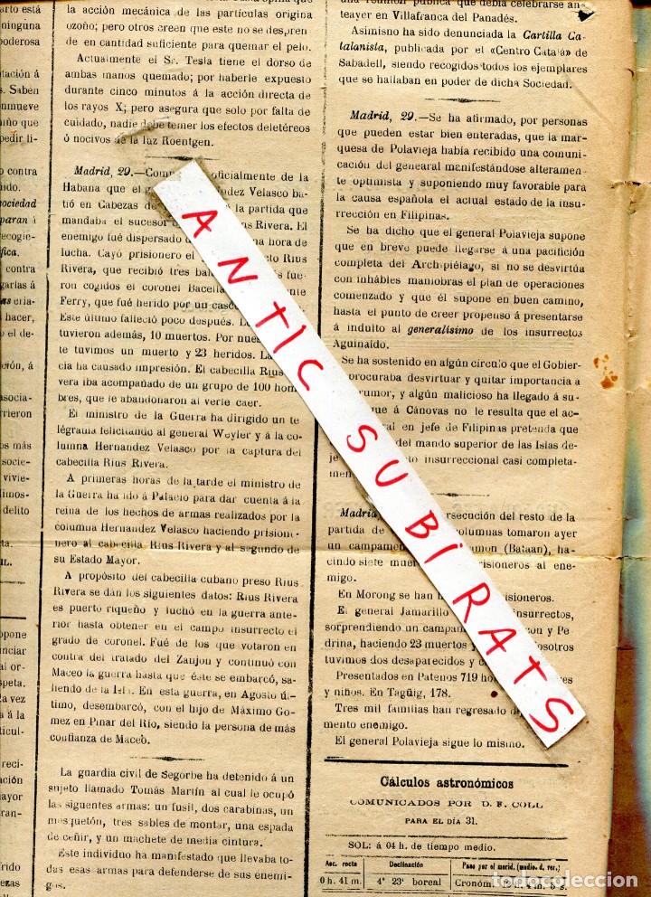 Coleccionismo de revistas y peri&oacute;dicos: DIARIO A&Ntilde;O 1897 CRONICA DE LA GUERRA EN CUBA HERNANDEZ VELASCO CABEZAS DE RIO HONDO RIUS RIVERA
