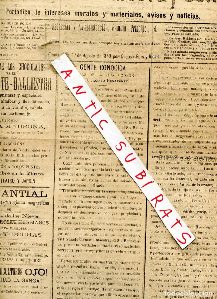 Coleccionismo de Revistas y Peri&oacute;dicos: DIARIO A&Ntilde;O 1897 JACINTO BENAVENTE GENTE CONOCIDA GENERAL AHUMADA CENTURION