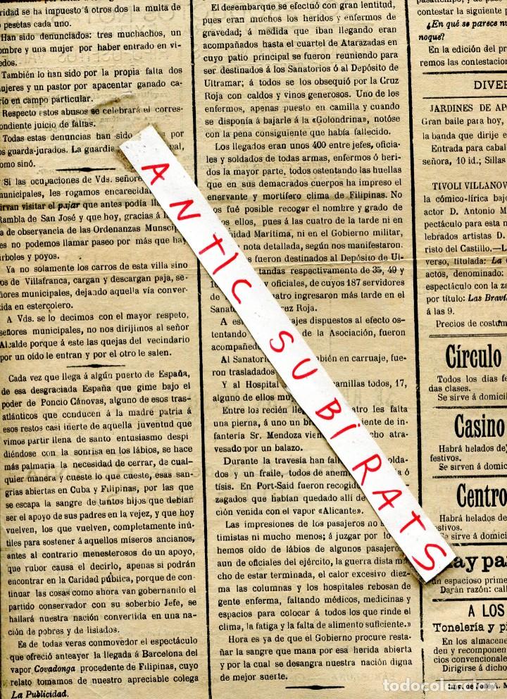 Collection Magazines and Newspapers: DIARIO A&Ntilde;O 1897 GUERRA EN CUBA Y FILIPINAS CRUZ ROJA