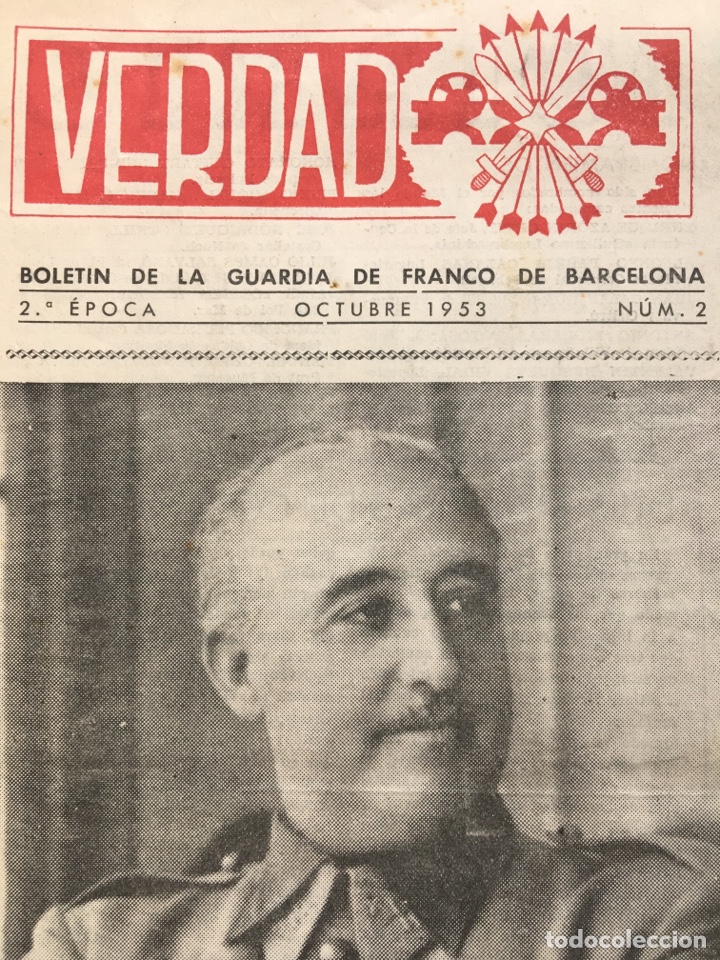 Coleccionismo de Revistas y Peri&oacute;dicos: BOLET&Iacute;N VERDAD. GUARDIA DE FRANCO. 1953