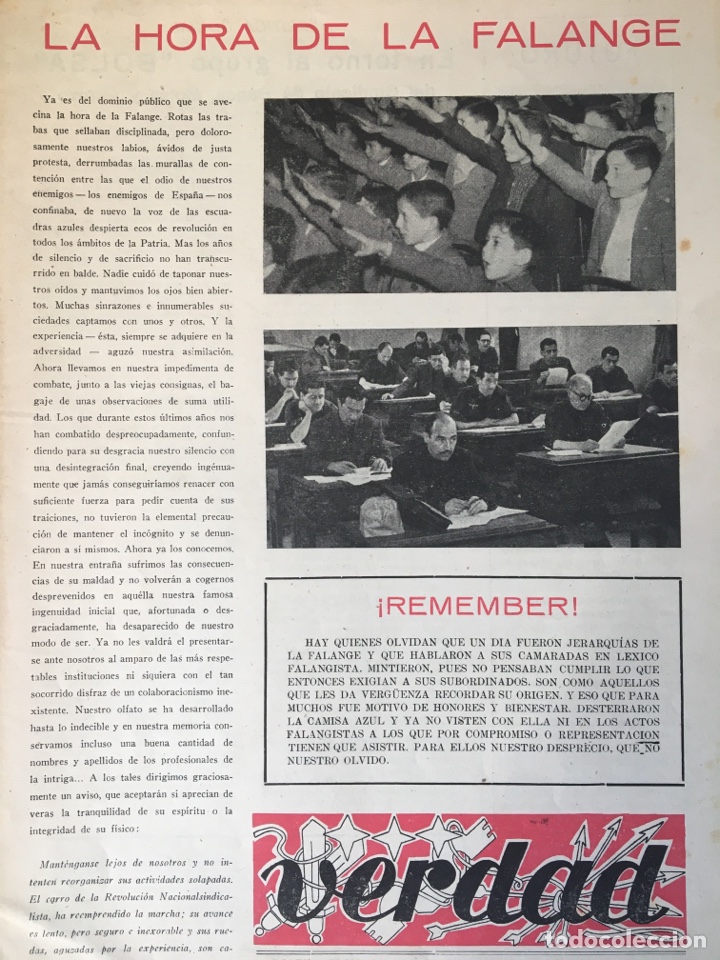 Coleccionismo de Revistas y Peri&oacute;dicos: BOLET&Iacute;N VERDAD. GUARDIA DE FRANCO. 1956