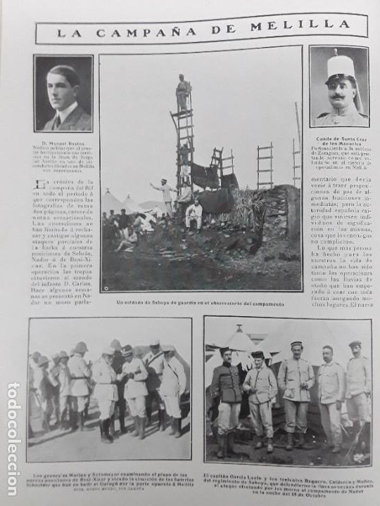 Collezionismo di Riviste e Giornali: MELILLA FRAJANA GURUGU PEROJO LAS PALMAS ALCIRA POLL ROIG INFIESTO ASTURIAS BOLOS CONCEJO SIERO 1909