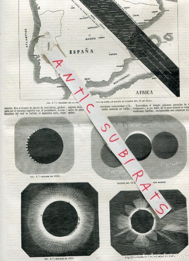 Coleccionismo de revistas y peri&oacute;dicos: REVISTA A&Ntilde;O 1860 ECLIPSE DE 18 DE JULIO ASTRONOMIA