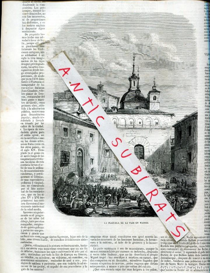 Coleccionismo de revistas y peri&oacute;dicos: REVISTA A&Ntilde;O 1860 ILUSTRACION D LA PLAZA DE LA PAJA EN MADRID ANTIGUO DESAPARECIDO ECLIPSE EN BILBAO