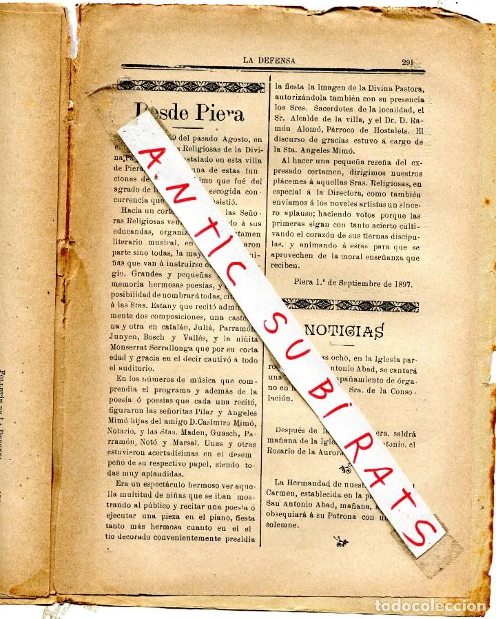 Coleccionismo de revistas y peri&oacute;dicos: A&Ntilde;O 1897 SEMANARIO NOTICIA SOBRE PIERA FUNCIONES EN EL COLEGIO