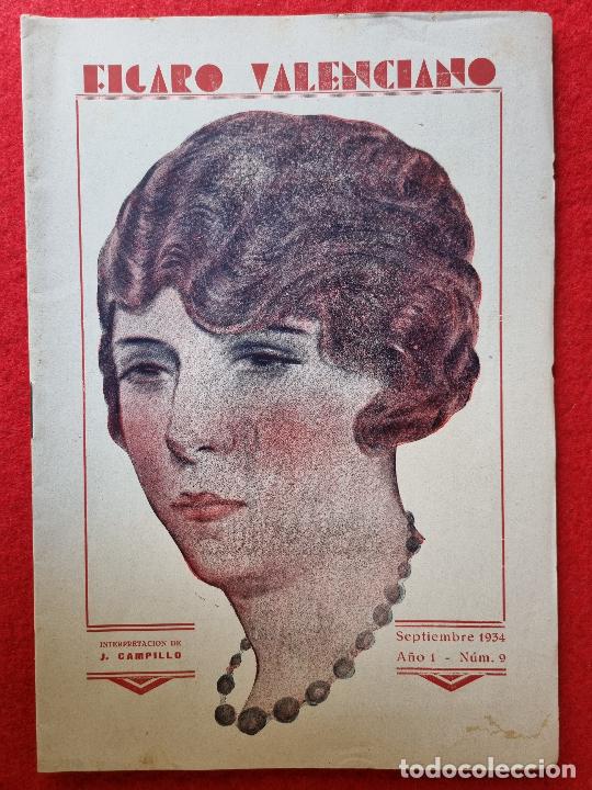 Collectionnisme de Revues et Journaux: REVISTA FIGARO VALENCIANO N&ordm; 9 A&Ntilde;O 1934 PELUQUERIA UNION PATRONAL DE PELUQUEROS Y BARBEROS ORIGINAL