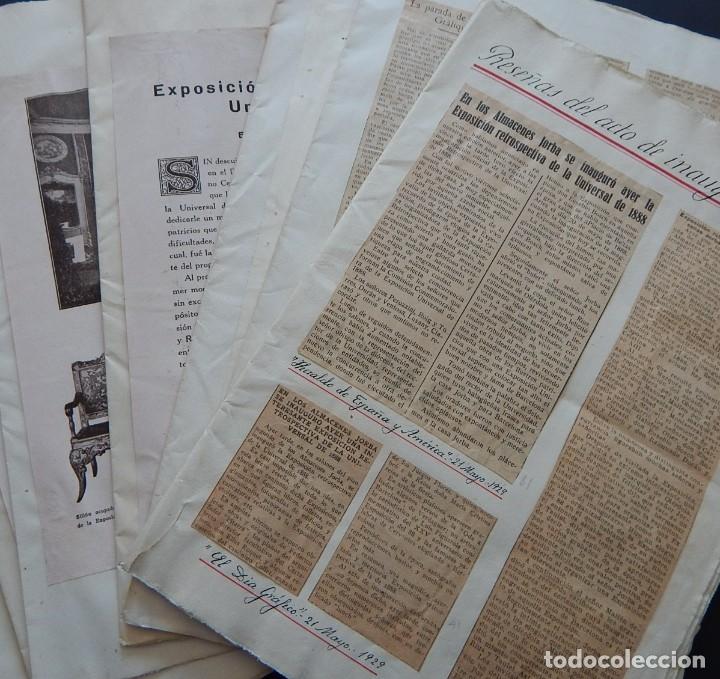 Coleccionismo de Revistas y Peri&oacute;dicos: Almacenes Jorba / Gran colecci&oacute;n recortes de prensa Exposici&oacute;n Retrospectiva de la Universal de 1888