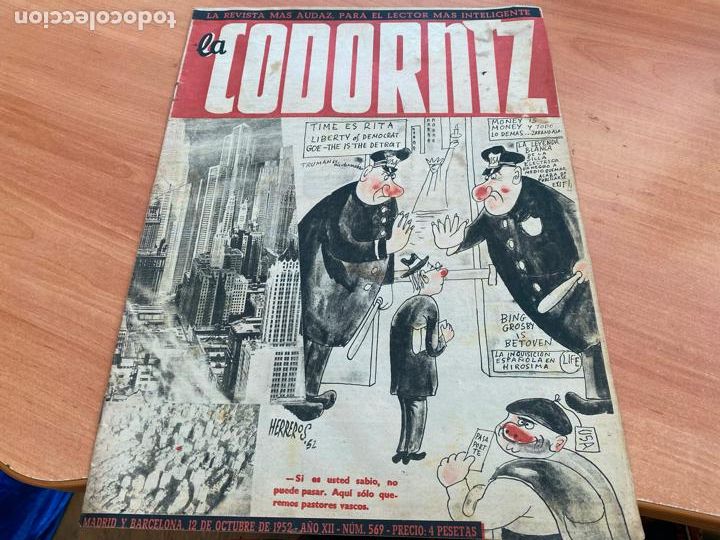Coleccionismo de Revistas y Peri&oacute;dicos: LA CODORNIZ N&ordm; 569 PORTADA HERREROS. 12 OCTUBRE 1952 (CODG1)