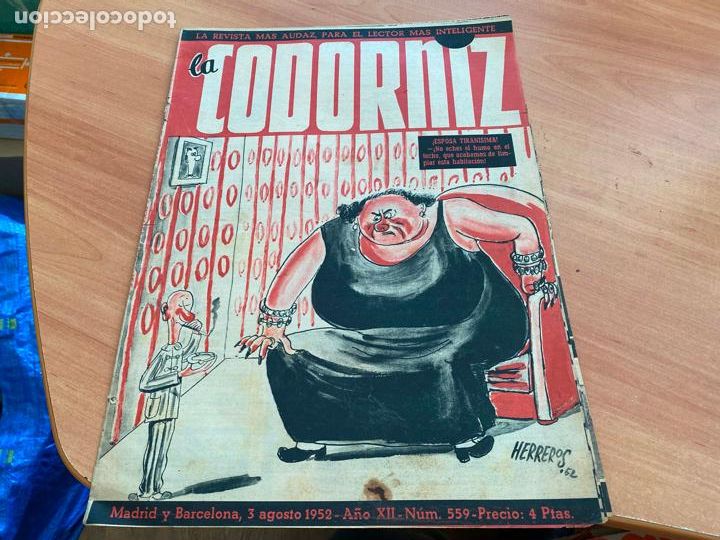 Coleccionismo de Revistas y Peri&oacute;dicos: LA CODORNIZ N&ordm; 559 PORTADA HERREROS. 3 AGOSTO 1952 (CODG1)