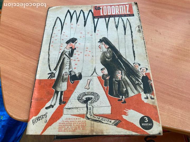 Coleccionismo de Revistas y Peri&oacute;dicos: LA CODORNIZ N&ordm; 337 PORTADA HERREROS. 25 ABRIL 1948 (CODG1)