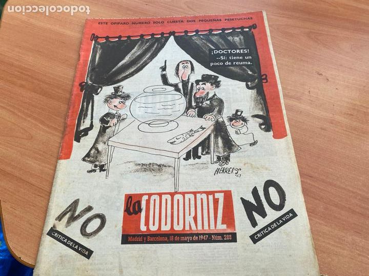 Coleccionismo de Revistas y Peri&oacute;dicos: LA CODORNIZ N&ordm; 288 PORTADA HERREROS. 18 MAYO 1947 (CODG1)