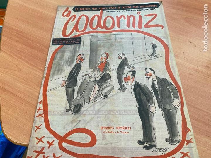 Coleccionismo de Revistas y Peri&oacute;dicos: LA CODORNIZ N&ordm; 740 PORTADA HERREROS. 22 ENERO 1956 (CODG1)