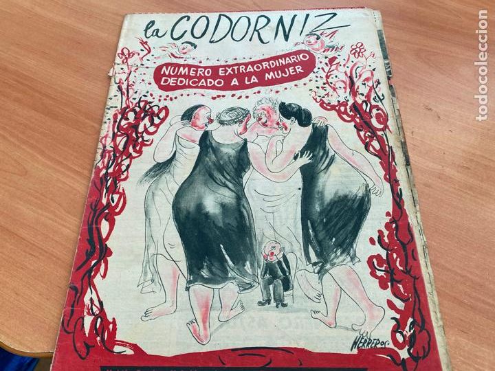 Coleccionismo de Revistas y Peri&oacute;dicos: LA CODORNIZ N&ordm; 588 EXTRA DEDICADO A LA MUJER. PORTADA HERREROS. 22 FEBRERO 1953 (CODG1)