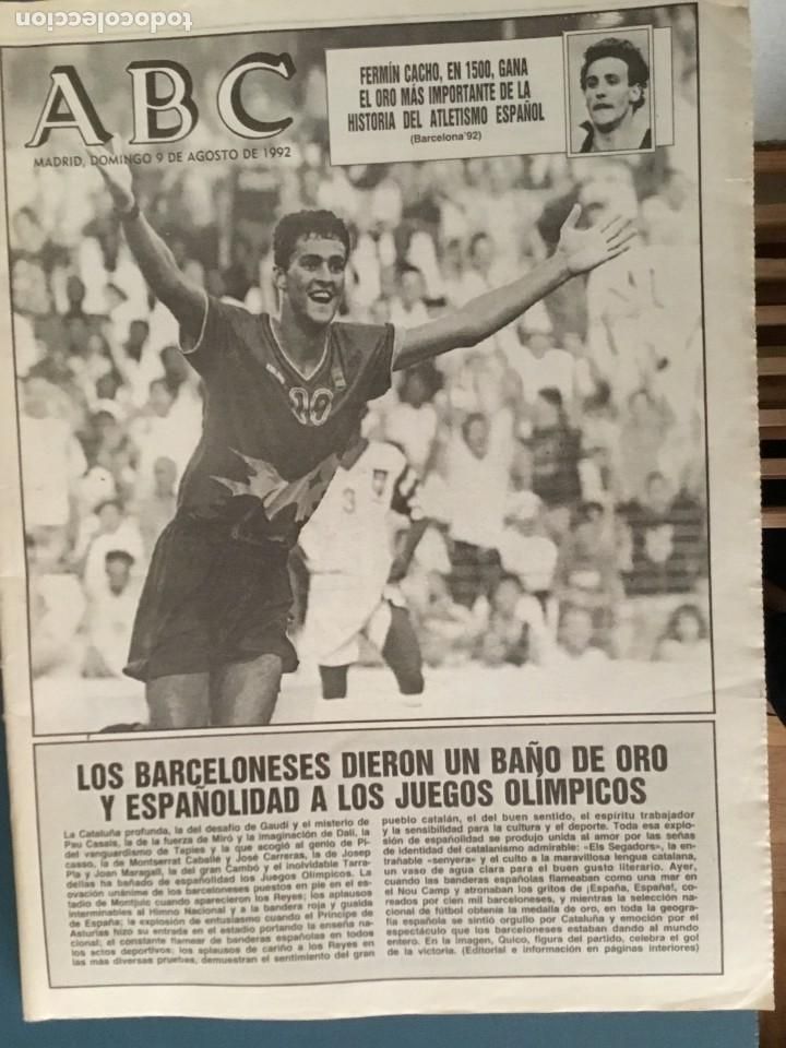 Coleccionismo de Revistas y Peri&oacute;dicos: PERIODICO ABC. 09.08.1992. OLIMPIADA DE BARCELONA