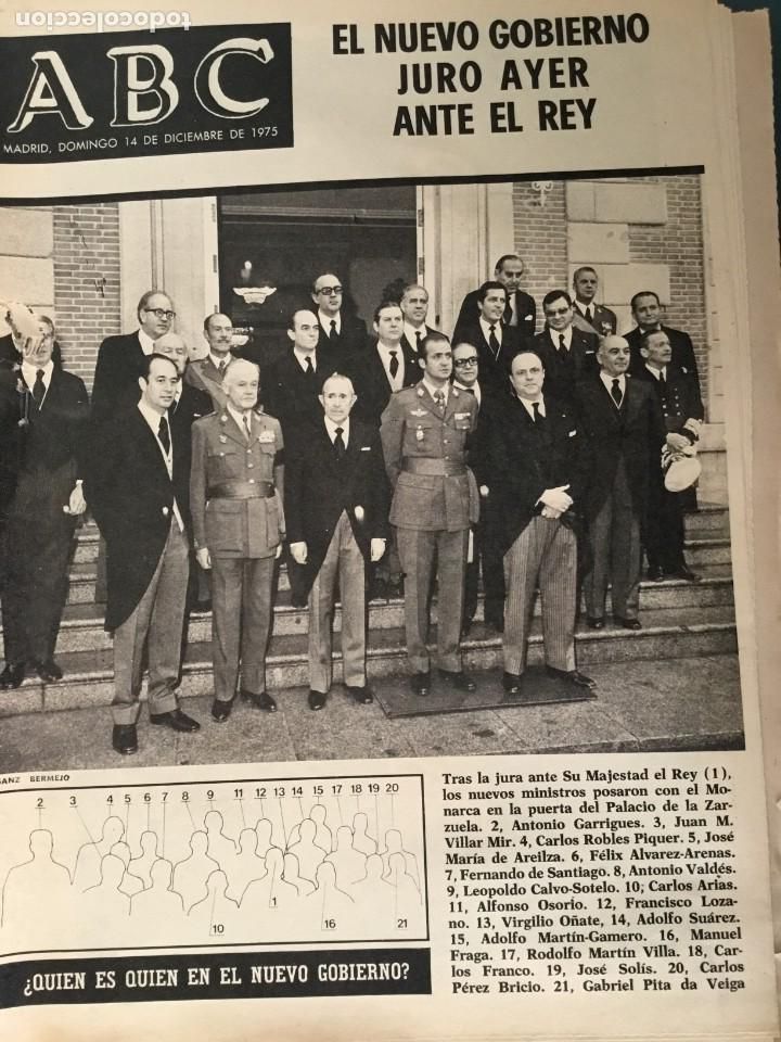 Coleccionismo de Revistas y Peri&oacute;dicos: PERIODICO ABC 14.12.1975. EL NUEVO GOBIERNO JURA ANTE EL REY
