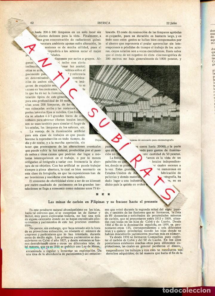 Coleccionismo de Revistas y Peri&oacute;dicos: IBERICA 134 A&Ntilde;O 1916 SALINAS DE WIELICKA CAPILLA LAMPARA DE MERCURIO EN FOTOGRAFIA CINEMATOGRAFICA
