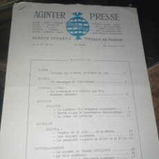 Coleccionismo de Revistas y Periódicos: BOLETIN AGINTER PRESSE Nº 53 ( ENERO 1970) DIRIGIDA POR YVES GUÉRIN-SÉRAC REF. UR GAR. Lote 312384768
