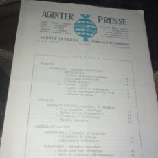 Coleccionismo de Revistas y Periódicos: BOLETIN AGINTER PRESSE Nº 59 ( 30 ABRIL 1970) DIRIGIDA POR YVES GUÉRIN-SÉRAC REF. UR GAR. Lote 312385208