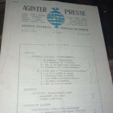 Coleccionismo de Revistas y Periódicos: BOLETIN AGINTER PRESSE Nº 58 ( 15 ABRIL 1970) DIRIGIDA POR YVES GUÉRIN-SÉRAC REF. UR GAR. Lote 312385438