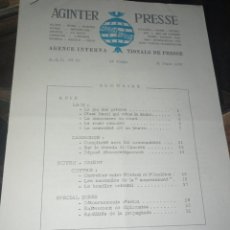 Coleccionismo de Revistas y Periódicos: BOLETIN AGINTER PRESSE Nº 57 ( 31 MARZO 1970) DIRIGIDA POR YVES GUÉRIN-SÉRAC REF. UR GAR. Lote 312385908