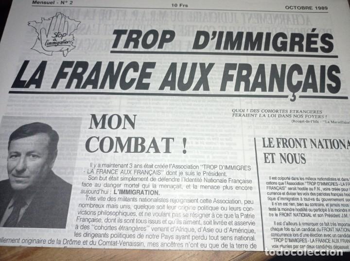 Colecionismo de Revistas e Jornais: DIPTICO MURAL TROP D'INMIGR&Eacute;S LA FRANCE AUX FRANCAIS LOUIS GIRARD N&ordm; 2 OCTUBRE 1989 REF. UR GAR