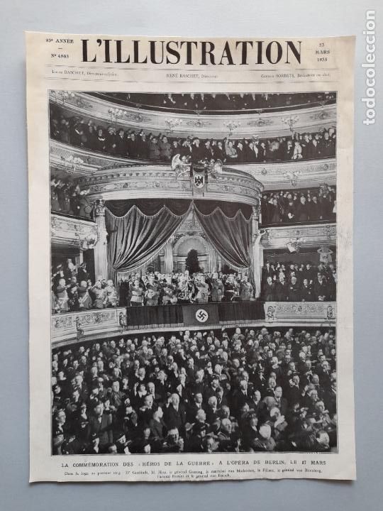 Collection Magazines and Newspapers: PORTADA L'ILLUSTRATION &Eacute;POCA NAZI CONMEMORACI&Oacute;N HEROES DE LA GUERRA, 23 de marzo 1935