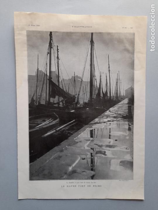 Collection Magazines and Newspapers: L&Aacute;MINA CON FOTOGRAF&Iacute;A ANTIGUA PUERTO PESQUERO DE LE HAVRE, L'Illustration 23 de marzo 1935
